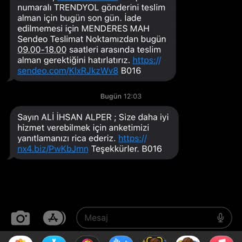 Trendyol Sendeo Kargo Şirketi Bölgede Şubemiz Yok Diye Ürünümü Teslim Etmiyor