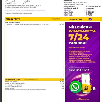 Millenicom Dondurulmuş Hattı Bana Sormadan Açıp Faturalandırmışlar
