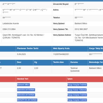 Sürat Kargo Teslimat Yapmıyor Kargoyu Şubede Bekletiyor