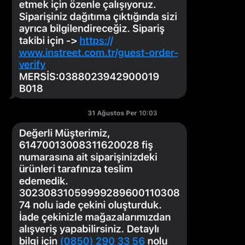 In Street Pelikan AVM Hala İade İşlemi Sağlanmaması