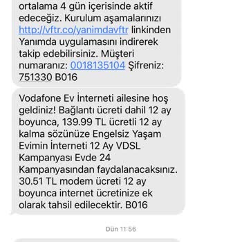 Vodafone Evde İnternet Başvurusu
