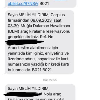 Obilet Araç Kiralama İade Olmadı