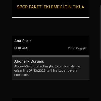 Exxen Otomatik Ödeme Aldı