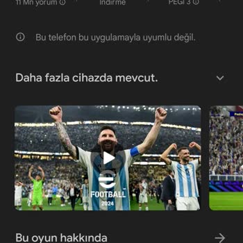 Samsung A13 Efootball2024 Yüklenmiyor