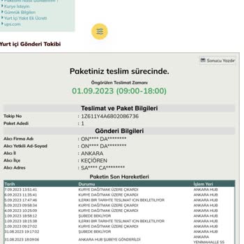UPS Türkiye Ürünüm Gelmiyor