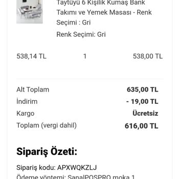 Ev From Masa Aldım İade Ettim
