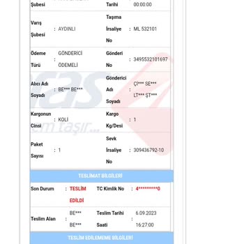 Aras Kargo Kargo Teslimat Hatası