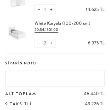 Çilek Mobilya Sonradan Fiyat Düşüşü