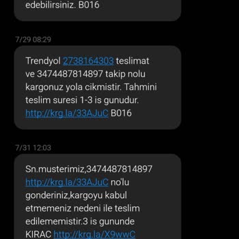 Aras Kargo Kıraç Şubesi Kargolarımı Getirmiyor