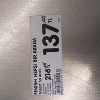 Finish Etiket Fiyatı Ve Kasa Fiyatı Farklı Ürün...