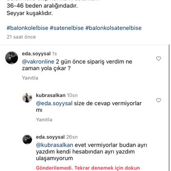 Vakro Boutique Para İadesi İstiyorum