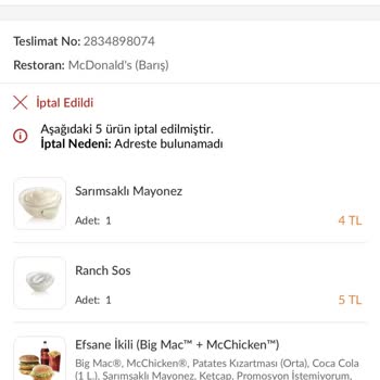 Trendyol Yemek Ücreti Alıp Siparişi Getirmediler