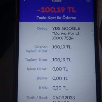 Canva YDS Google Hesabımdan 100 Lira Çekti