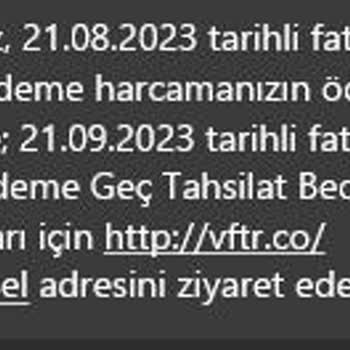 Vodafone Fatura Geç Ödeme Bahanesi