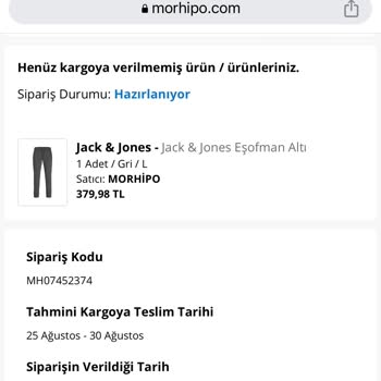 Morhipo Kredi Kartımdan Çekim Yaptı Ama Siparişimi Kargoya Vermedi