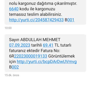 Yurtiçi Kargo Farklı Kişiler Adına Telefonuma Mesaj Atıyor