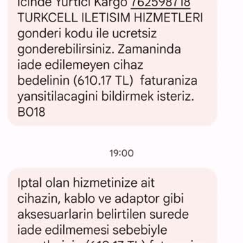 Turkcell Teslim Edilen Modem Ücreti