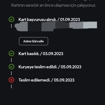 Papara Metal Kartım Kargolarda Kayboldu