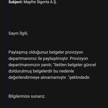 Mapfre Sigorta Kızımın Bademcik Ameliyatını Karşılamıyor.