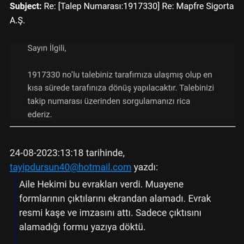 Mapfre Sigorta Kızımın Bademcik Ameliyatını Karşılamıyor.