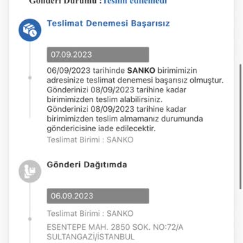 MNG Sanko Şube Ürünümü Teslim Etmedi Ve Tekrar Dağıtıma Çıkarmıyor