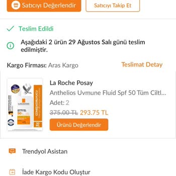 Dermokozmetika Eksik Ürün Gönderilmesi Ve Kargo/Desi Kontrolsüz Gönderdik Denmesi