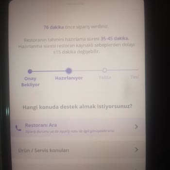 GetirYemek Gecikme Kalitesiz Ürün Çürümüş