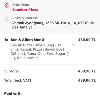 Yemeksepeti 100 Üzerinden 0 Başarılı Pizza Ve Hizmet