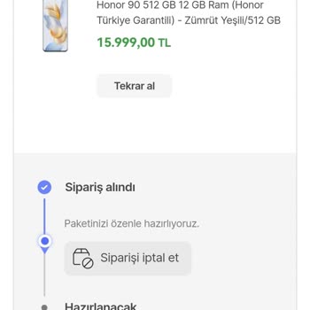 Hepsiburada Honor 90 Kargo Problemi