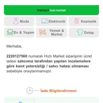 Trendyol Hızlı Market Teslim Edilmeyen Damacana Su Ücreti İade Etmiyor