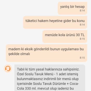Trendyol Yemek Eksik Ve Özensiz Sipariş İçin Sadece 16.5 TL İade Yaptı