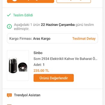 Sinbo Kahve Baharat Öğütücü İçine Kaçırıyor