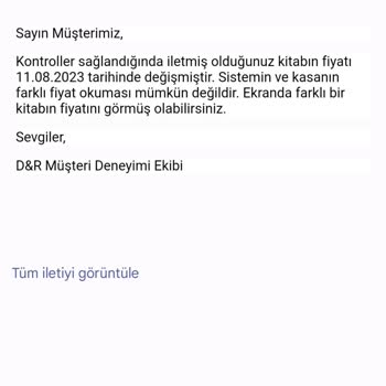 D&R Mağaza Fiyat Tutarsızlığı