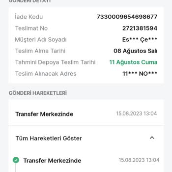 Trendyol İademi Yapmıyor Kargoyu Kaybetmişler Buluruz Umuduyla Bek.