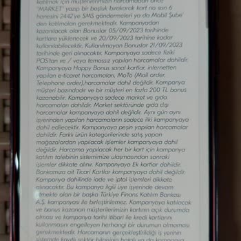 Türkiye Finans Kredi Kartı Bonuslarını Yüklemiyor