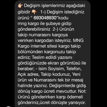 istebuayakkabicim (ınstagram) Ayakkabı Değişimi İçin Kargo Ücreti Talebi