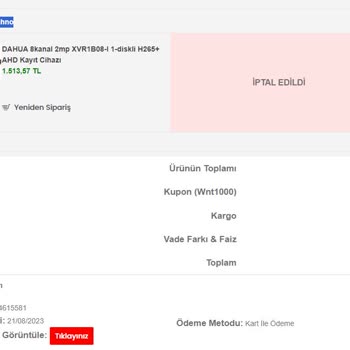 Wnt.com.tr Para İadesi Yapılmadı