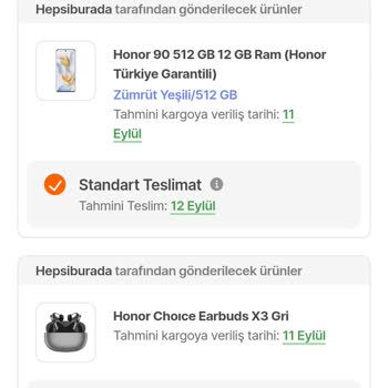 Hepsiburada Honor 90 Cep Telefonu Teslimatı