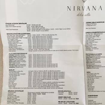 Nirvana Dolce Vita ETS Tur Bilgi Aktarımında Hata