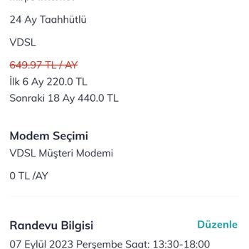 Türk Telekom Kurulum Randevusu Problemi.