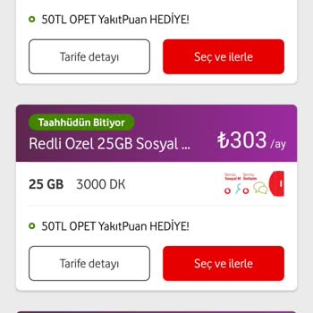 Vodafone Fahiş Tarife Fiyatları