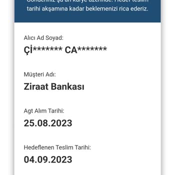 AGT Kurye (aynigunteslim.com) AGT Ziraat Kartımı Getirmiyor