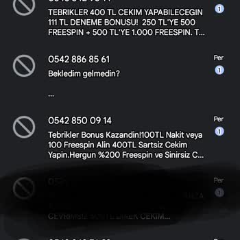 Vodafone Bahis Sitelerinden Mesaj Ve İstenmeyen Mesajlar