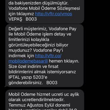 Vodafone Ücretsiz Üyeliğe Para Kesti