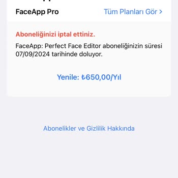 Faceapp Üyelik İptali Para İadesi