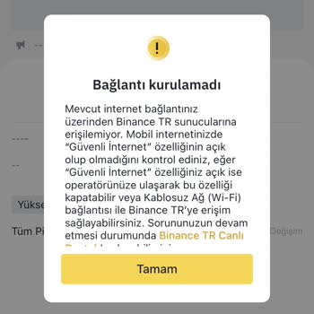Binance TR Hesabıma Girememek. Sürekli Hata Veriyor