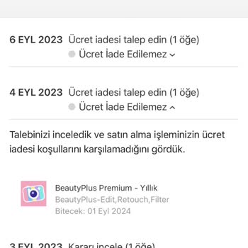 Beautyplus İade Kabul Etmemeleri