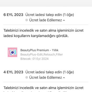 Beautyplus İade Kabul Etmemeleri