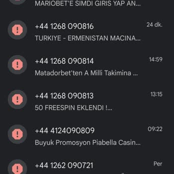 Vodafone Sanal Bahis Siteleri İstenmeyen Mesaj
