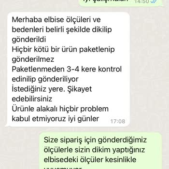 Gamze Kahriman Fashion Kusurlu Diktikleri Ürünü Kabul Edip Telafi Etmiyorlar